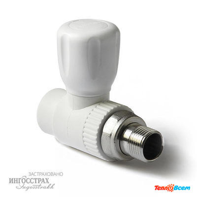 ProAqua Шаровый кран для радиаторов 20 х 1/2" прямой Белый