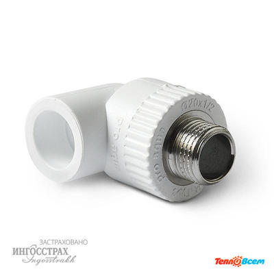 ProAqua Уголок 25 x 3/4" НАР. резьба Белый