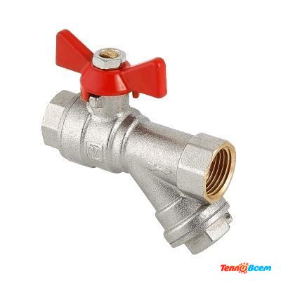 Valtec Кран шаровой с фильтром 1/2" FF баб. Base VT.293.N.04