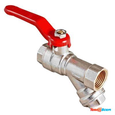 Valtec Кран шаровой с фильтром 1/2" FF руч. Base VT.292.N.04