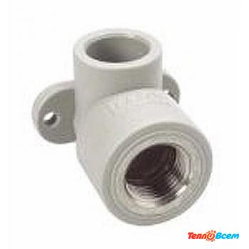 EkoPlastik Угол д. 20 х 1/2" ВН. р. с креплением Серый