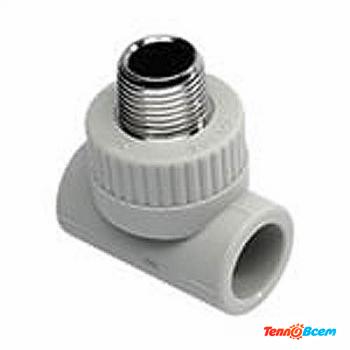 Ekoplastik Тройник д. 20 х 1/2" НАР. р. Серый