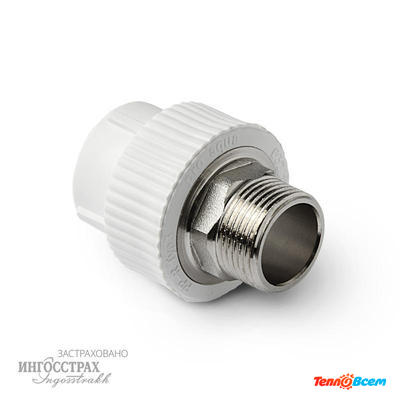 ProAqua Муфта 50 х 11/2" НАР. резьба с переходом на металл под ключ PA Белая