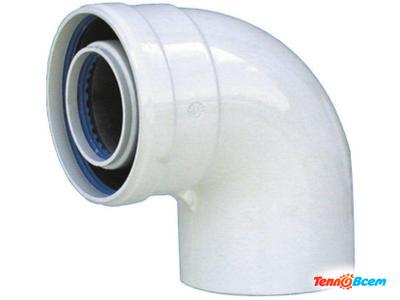 CONTI Колено коаксиальное 90 град. без крепления 60/100