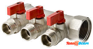 Valtec Коллектор с отсекающими кранами 1 х 3 вых.1/2" нар. VTc.580.N.0603