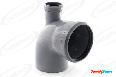 Отвод ПП 110 с выходом 50 х 90 Фронт - верх