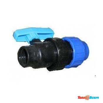 Кран шаровый ПНД 32 х 1" ВН.