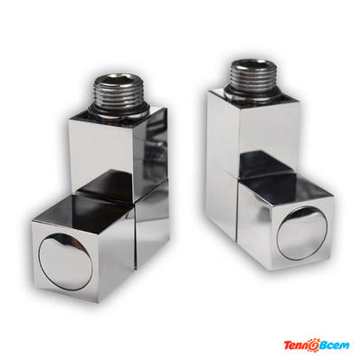 TIM К-т вентилей для полотенцесушителя нар.-вн. КВАДРАТ 1/2 х 3/4