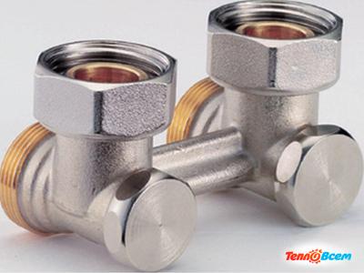 Tim Узел нижн. подключения радиаторов угловой 1/2 х 3/4