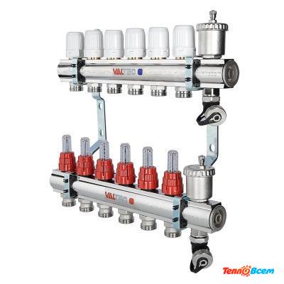 Valtec Коллекторная группа с расходомерами 1" х 3 вых. Eвроконус 3/4" VTc.596.EMNX.0603