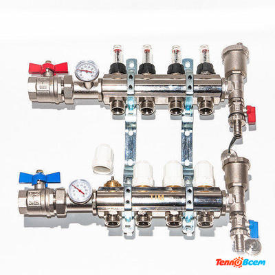 TIM Коллекторная группа с расходомерами 1 х 3 вых. ЛАТ. КА003 (Полная)