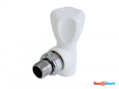 VIEIR Шаровый кран для радиаторов 20 х 1/2" угловой Белый VER203L