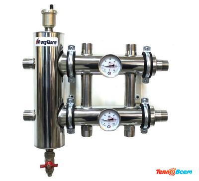 Прокситерм Нержавеющий коллектор + стрелка 1 1/2" 3 контура GSK 40-3 до 120 Квт