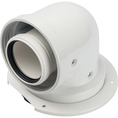 STOUT Конденсац. адаптер 90° DN60/100 м/п PP-AL с фланцем (совместим. с Bosch)